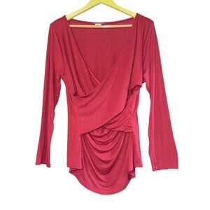 Ballet Style Top Women's 3X Long Sleeve Feminine Mulberry Dainty Stretch Preppy